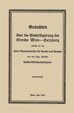 Cover Gutachten über die Elektrifizierung der Strecke Wien -Salzburg (eBook, PDF)