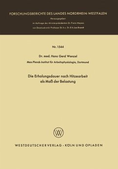 Cover Die Erholungsdauer nach Hitzearbeit als Maß der Belastung (eBook, PDF)