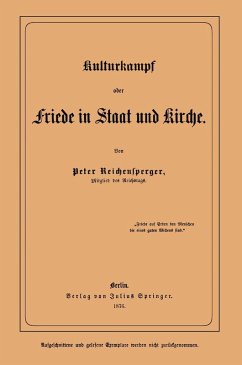 Cover Kulturkampf oder Friede in Staat und Kirche (eBook, PDF)
