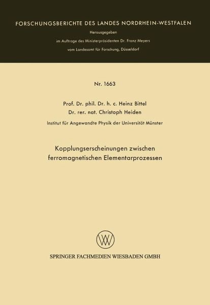 Kopplungserscheinungen zwischen ferromagnetischen Elementarprozessen (eBook, PDF) Kopplungserscheinungen zwischen ferromagnetischen Elementarprozessen (eBook, PDF)