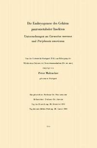 Die Embryogenese des Gehirns paurometaboler Insekten (eBook, PDF) - Malzacher, Peter