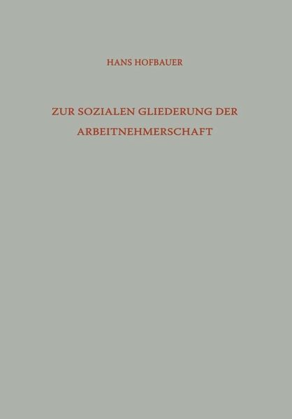 Zur Sozialen Gliederung der Arbeitnehmerschaft (eBook, PDF)