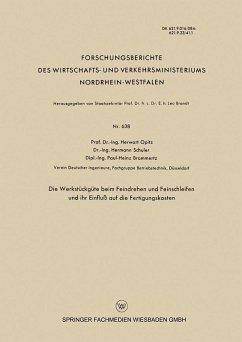 Die Werkstückgüte beim Feindrehen und Feinschleifen und ihr Einfluß auf die Fertigungskosten (eBook, PDF) - Opitz, Herwart