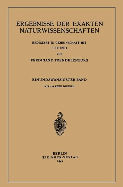 Ergebnisse der Exakten Naturwissenschaften (eBook, PDF)