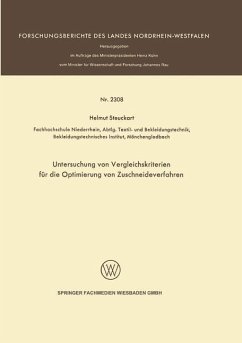 Untersuchung von Vergleichskriterien für die Optimierung von Zuschneideverfahren (eBook, PDF) - Steuckart, Helmut
