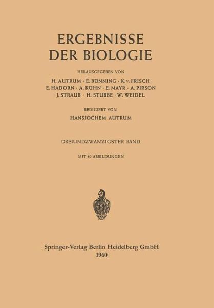 Ergebnisse der Biologie (eBook, PDF)