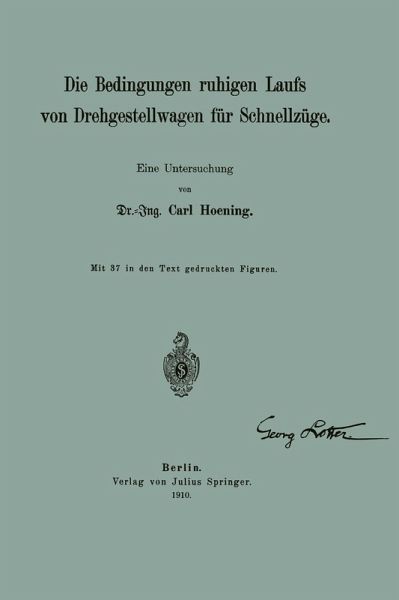 Die Bedingungen ruhigen Laufs von Drehgestellwagen für Schnellzüge (eBook, PDF) Die Bedingungen ruhigen Laufs von Drehgestellwagen für Schnellzüge (eBook, PDF)