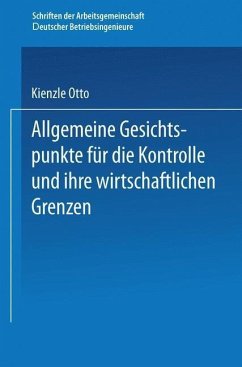 Cover Allgemeine Gesichtspunkte für die Kontrolle und ihre wirtschaftlichen Grenzen (eBook, PDF)