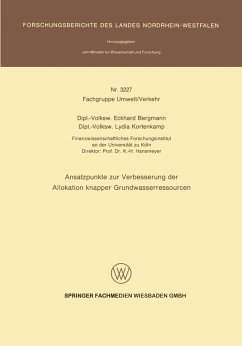 Cover Ansatzpunkte zur Verbesserung der Allokation knapper Grundwasserressourcen (eBook, PDF)