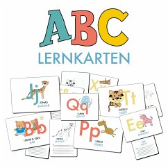 ABC-Lernkarten der Tiere, Bildkarten, Wortkarten, Flash Cards mit Groß