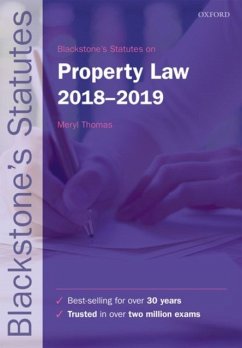 Blackstone's Statutes on Property Law 2018-2019 - Thomas, Meryl (Lecturer in Law, Institute of Law, Jersey)