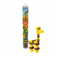 Plus-Plus® 9604090 - Giraffe, Tube, 100 Bausteine, Konstruktionsspielzeug, 4-farbig