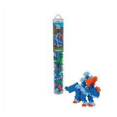 Plus-Plus® 9604094 - Triceratops, Tube, 100 Bausteine, Konstruktionsspielzeug, 4-farbig