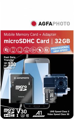 AgfaPhoto MicroSDHC UHS I 32GB Prof. High Speed U3 V30 A1