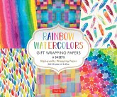 Rainbow Watercolors Gift Wrapping Papers - 6 Sheets