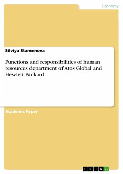 Functions and responsibilities of human resources department of Atos Global and Hewlett Packard - Stamenova, Silviya