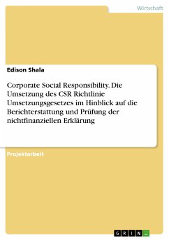 Corporate Social Responsibility. Die Umsetzung des CSR Richtlinie Umsetzungsgesetzes im Hinblick auf die Berichterstattung und Prüfung der nichtfinanziellen Erklärung (eBook, PDF) - Shala, Edison