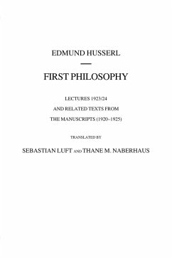 First Philosophy - Husserl, Edmund