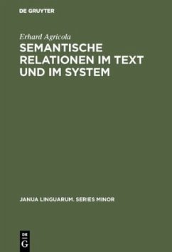Semantische Relationen im Text und im System - Agricola, Erhard