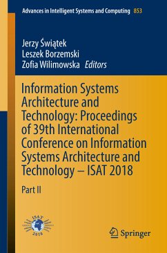 Information Systems Architecture and Technology: Proceedings of 39th International Conference on Information Systems Architecture and Technology – ISAT 2018 (eBook, PDF)