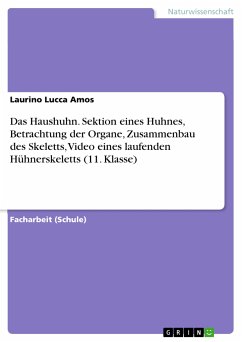Das Haushuhn. Sektion eines Huhnes, Betrachtung der Organe, Zusammenbau des Skeletts, Video eines laufenden Hühnerskeletts (11. Klasse) (eBook, PDF) - Amos, Laurino Lucca