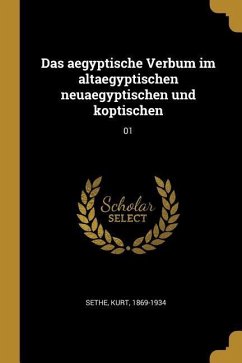 Das Aegyptische Verbum Im Altaegyptischen Neuaegyptischen Und Koptischen: 01