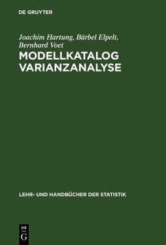 Modellkatalog Varianzanalyse (eBook, PDF) - Hartung, Joachim; Elpelt, Bärbel; Voet, Bernhard