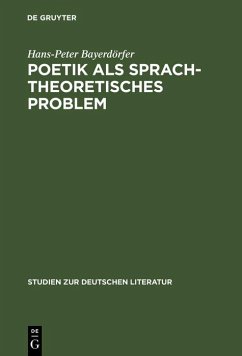 Cover Poetik als sprachtheoretisches Problem (eBook, PDF)