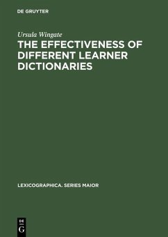 The Effectiveness of Different Learner Dictionaries (eBook, PDF) - Wingate, Ursula