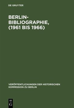 Cover Berlin-Bibliographie, (1961 bis 1966) (eBook, PDF)