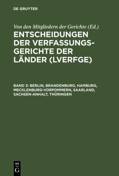 Berlin, Brandenburg, Hamburg, Mecklenburg-Vorpommern, Saarland, Sachsen-Anhalt, Thüringen (eBook, PDF)