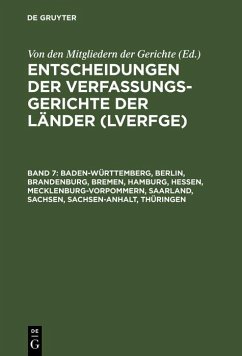 Baden-Württemberg, Berlin, Brandenburg, Bremen, Hamburg, Hessen, Mecklenburg-Vorpommern, Saarland, Sachsen, Sachsen-Anhalt, Thüringen (eBook, PDF)