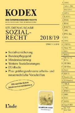 KODEX Sozialrecht 2018/19, Studienausgabe (f. Österreich) - Brameshuber, Elisabeth