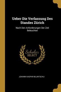 Ueber Die Verfassung Des Standes Zürich: Nach Den Anforderungen Der Zeit Beleuchtet