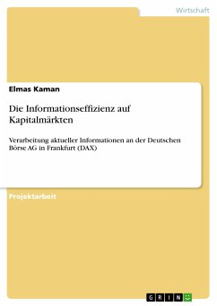 Die Informationseffizienz auf Kapitalmärkten (eBook, PDF) - Kaman, Elmas