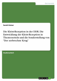 Die Kleist-Rezeption in der DDR. Die Entwicklung der Kleist-Rezeption in Theaterzetteln und die Sonderstellung von &quote;Der zerbrochne Krug&quote;