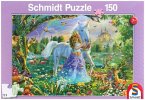 Prinzessin mit Einhorn und Schloss (Kinderpuzzle)