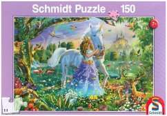 Prinzessin mit Einhorn und Schloss (Kinderpuzzle)