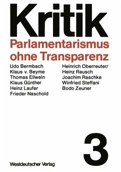 Parlamentarismus ohne Transparenz (eBook, PDF) Cover Parlamentarismus ohne Transparenz (eBook, PDF)