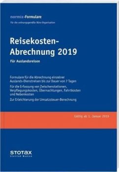 Cover Reisekosten-Abrechnungen 2019, Auslandsreisen, Formularblock