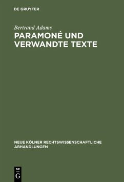 Paramoné und verwandte Texte (eBook, PDF) - Adams, Bertrand