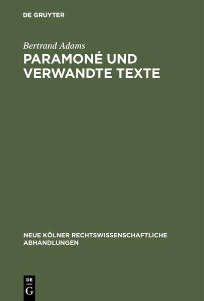 Paramoné und verwandte Texte (eBook, PDF) Paramoné und verwandte Texte (eBook, PDF)