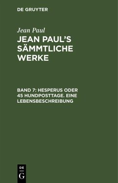 Cover Hesperus oder 45 Hundposttage. Eine Lebensbeschreibung (eBook, PDF)