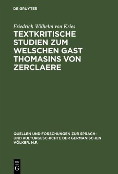 Cover Textkritische Studien zum Welschen Gast Thomasins von Zerclaere (eBook, PDF)