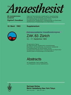 Zentraleuropôischer Anaesthesiekongress ZAK 83 Zürich (eBook, PDF)