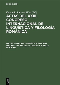 Cover Sección 7: Lingüística aplicada. Sección 8: Historia de la lingüística. Mesas redondas (eBook, PDF)