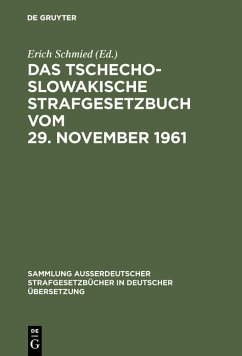 Das Tschechoslowakische Strafgesetzbuch vom 29. November 1961 (eBook, PDF)