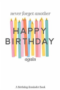 Never Forget Another Happy Birthday Again: A Birthday Reminder Book Colorful Candles - Publishing, Jenily