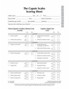 The Capute Scales Scoring Sheets - Accardo, Pasquale; Voigt, Robert; Capute, The Late Arnold; Bennett, Anna; Keshishian, Elena; O'Connor Leppert, Mary; Montgomery, Thomas; Msall, Michael; Rogers, Brian; Visintainer, Paul