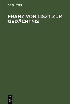 Cover Franz von Liszt zum Gedächtnis (eBook, PDF)